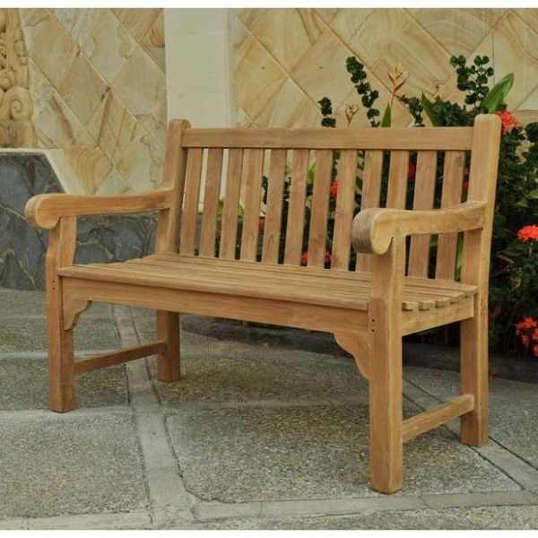 Quennsbury TK 2 Seat Wooden Garden Bench - Neutral, Neutrals colour ,image 1