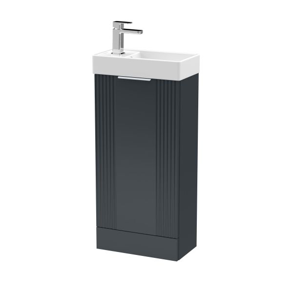 400mm Floor Standing Cabinet & Basin - Nuie FLT1420 Black, Black colour ,image 1
