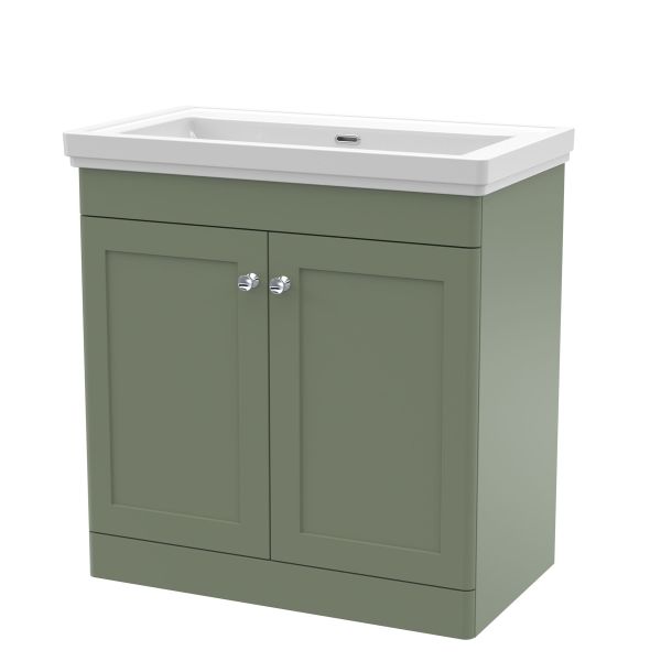 800mm Floor Standing 2 Door Vanity & Basin 0TH - Nuie CLC826H Green, Green colour ,image 1
