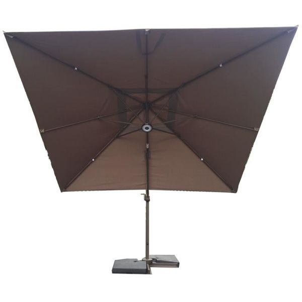 3 X 3M Square Cantilever Parasol Sun Shade Umbrella Brown Canopy, Brown colour ,image 1