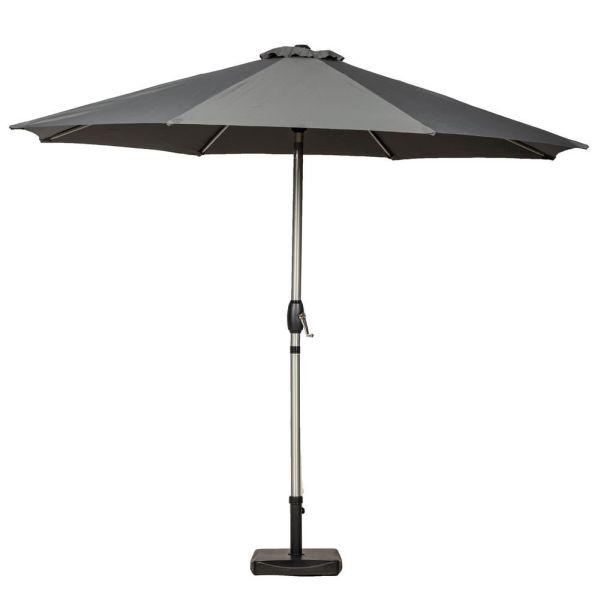 3M Grey Crank And Tilt Parasol Brushed Aluminium Pole, Grey colour ,image 1