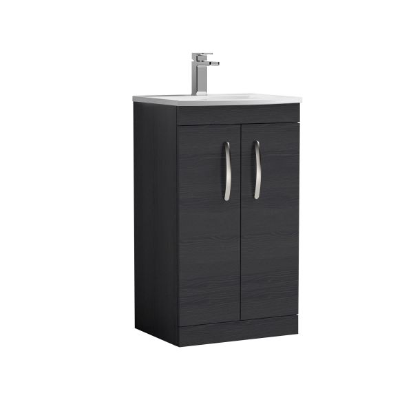 500mm Floor Standing Vanity With Basin 4 - Nuie ATH005G Charcoal Black, Hacienda Black colour ,image 1