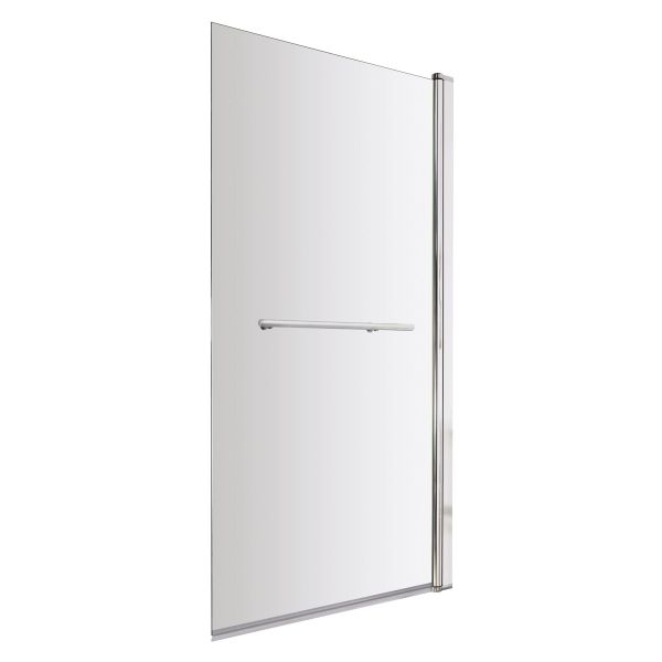 Square Bath Screen With Rail - Nuie NSSQR Chrome, Polished Chrome colour ,image 1