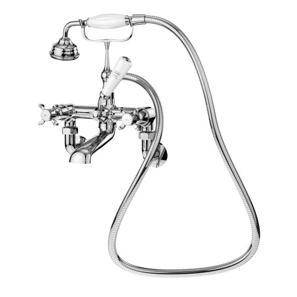 Wall mounted bath shower mixer - Nuie SEL314DX Chrome, Chrome colour ,image 1