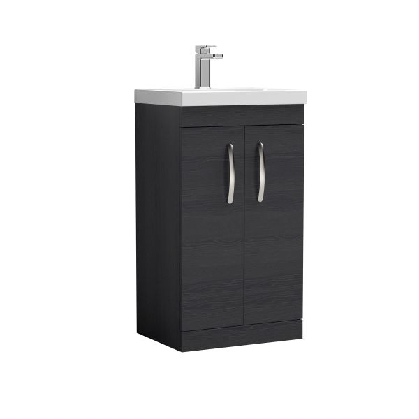 500mm Floor Standing Vanity With Basin 1 - Nuie ATH005A Charcoal Black, Hacienda Black colour ,image 1