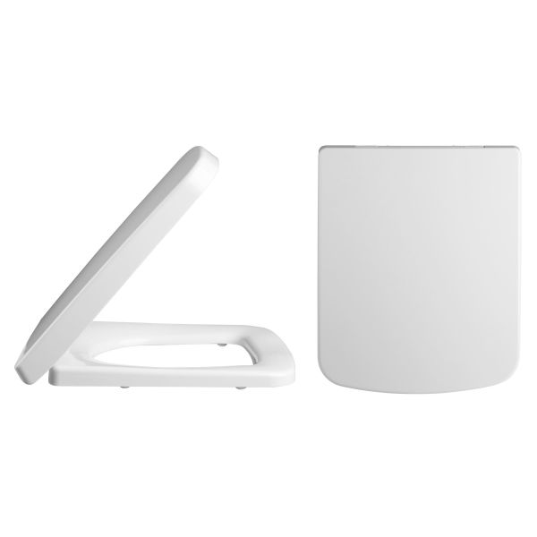 Square Soft Close Seat - Nuie NCH196 White, Grey colour ,image 1