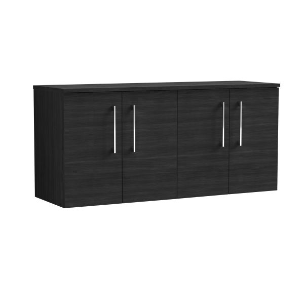 1200mm Wall Hung 4 Door Vanity & Worktop - Nuie ARN623W2 Black, Black colour ,image 1