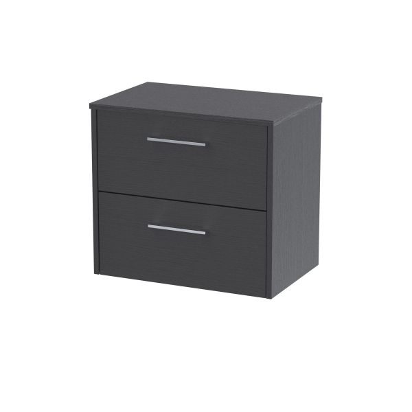 600mm Wall Hung 2 Drawer Vanity & Worktop - Hudson Reed JNU2224W Grey, Grey colour ,image 1