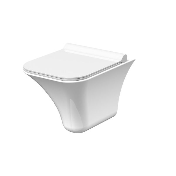 Rimless Wall Hung Pan & Seat - Hudson Reed NCT140 White, White colour ,image 1