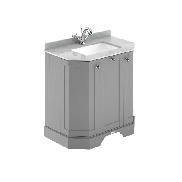750mm 3-Door Angled Unit & Marble Top 1TH - Hudson Reed LOF216 Storm Grey, Grey colour ,image 1