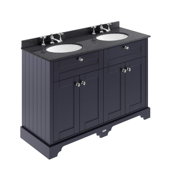 1200mm Cabinet & Double Marble Top (3TH) - Hudson Reed LOF366 Twilight Blue, Blue colour ,image 1