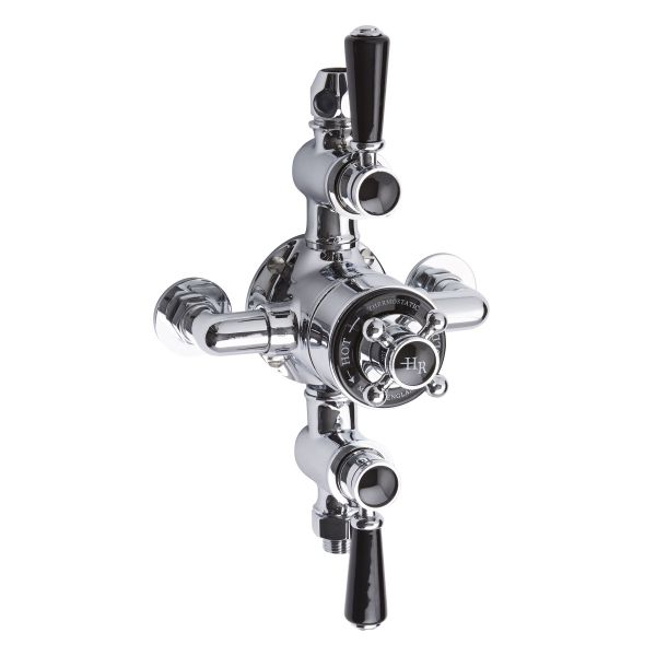 Triple Exposed Shower Valve - Hudson Reed BTSVT102 Chrome, Black/Chrome colour ,image 1