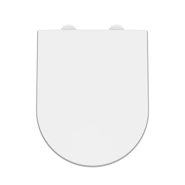 D Shaped Soft Close Toilet Seat - Hudson Reed NTS007W White, White colour ,image 1