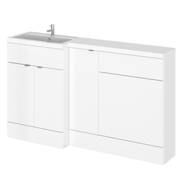 1500mm Left Hand Combination - Hudson Reed CBI113 Gloss White, White colour ,image 1