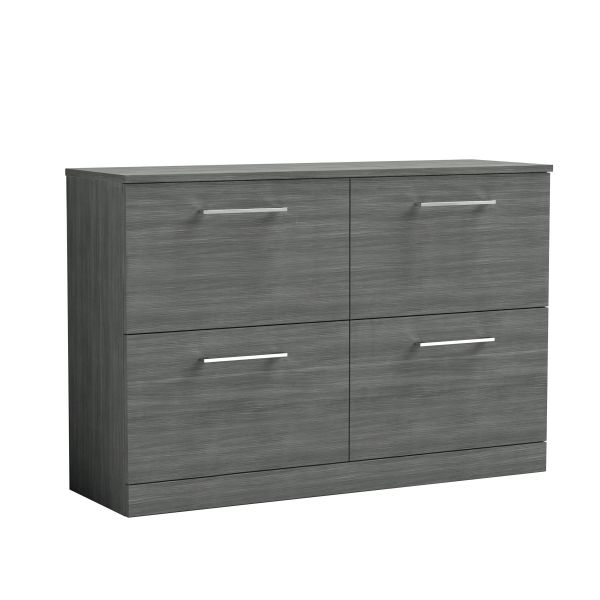 1200mm Floor Standing 4 Drawer Vanity & Worktop - Nuie ARN533W2 Grey, Grey colour ,image 1