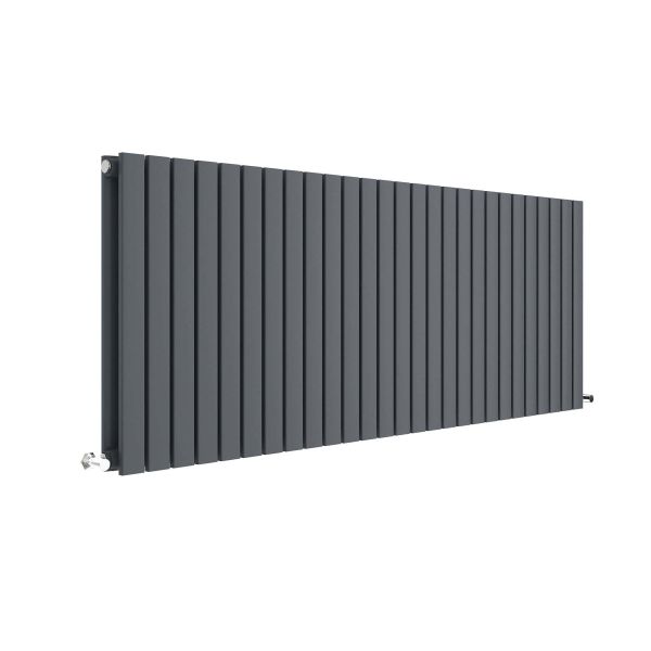 Horizontal Double Panel Radiator 600 x 1572 - Hudson Reed HLA60D Anthracite, Anthracite colour ,image 1