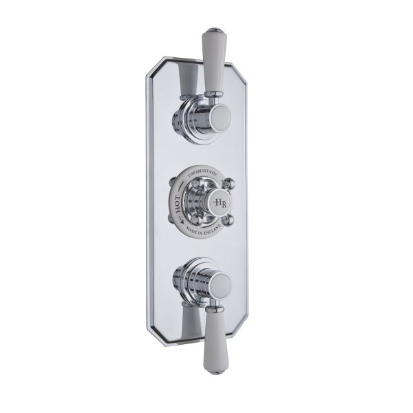 Triple Concealed Shower Valve with Diverter - Hudson Reed TSVT005 Chrome, Chrome & White colour ,image 1
