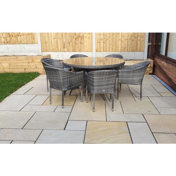 Emily 6 Seat Stacking Dining Set, Grey colour ,image 1