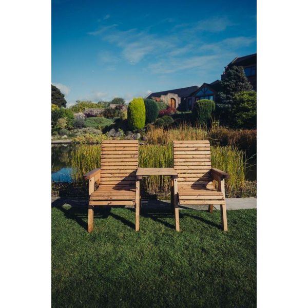 Valley Love Seat Square By Churnet Valley, Wood colour ,image 1