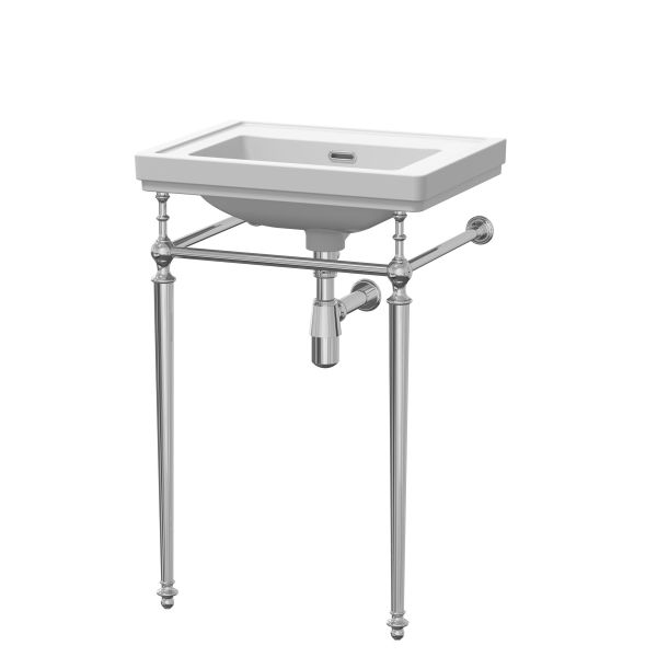 500mm 0TH Basin With Traditional Stand - Nuie CLB512 White, White colour ,image 1