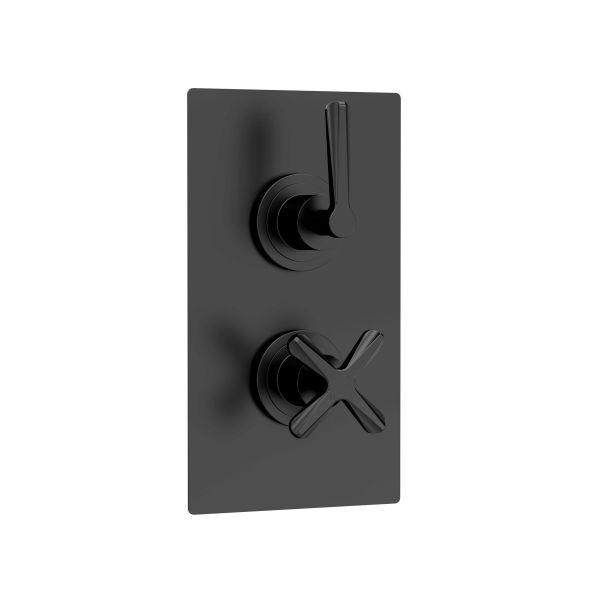 Twin Thermostatic Shower Valve - Nuie CLL4210 Black, Black colour ,image 1