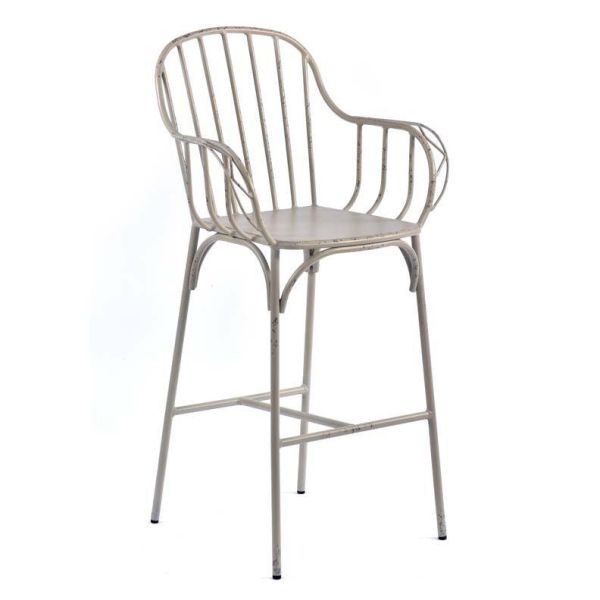 Cellini 1170 x 630 Metal Bar Arm Chair - Vintage White, White colour ,image 1