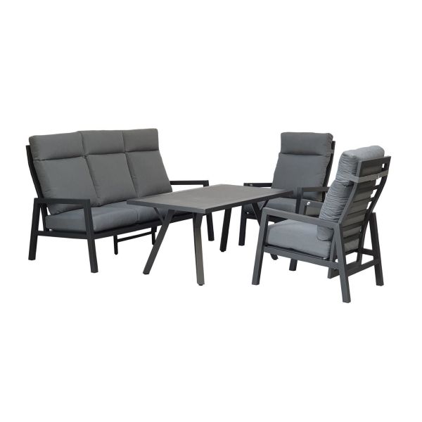Kimmie 5 Seat High Back Sofa Dining, Grey colour ,image 1