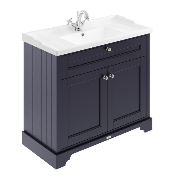 1000mm Cabinet & Basin (1TH) - Hudson Reed LOF307 Twilight Blue, Blue colour ,image 1