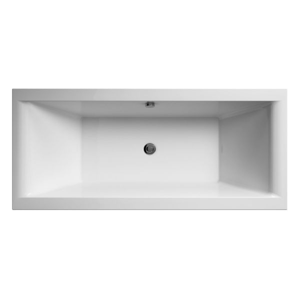 Eternalite Square Double Ended Bath 1800 x 800mm - Hudson Reed BDE008 White, White colour ,image 1