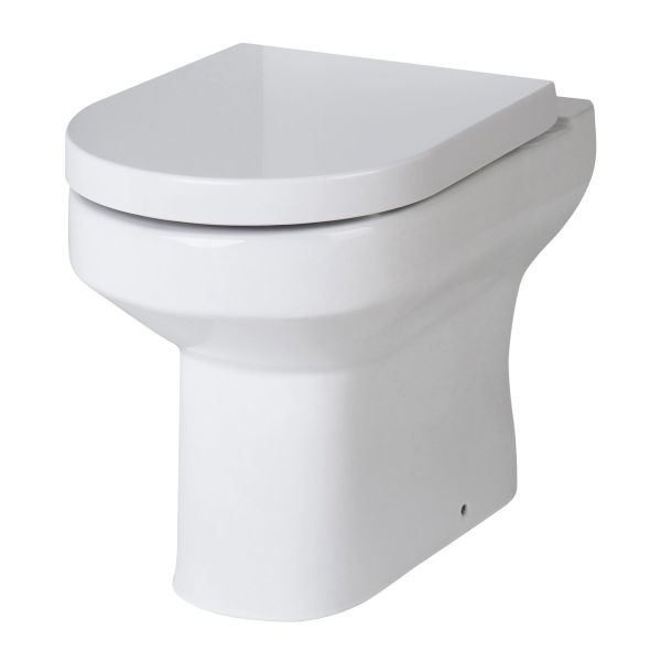 Back to Wall Pan & Seat - Hudson Reed CHM005 Gloss White, White colour ,image 1