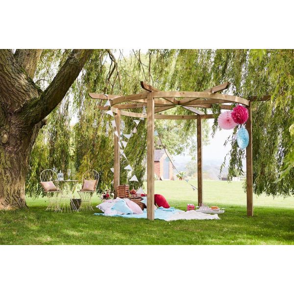 Carousel Pergola 2.7m, Brown colour ,image 1