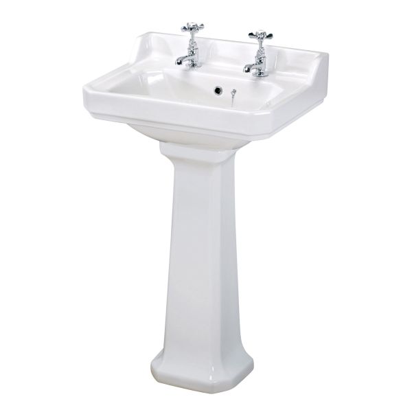 560mm Basin (2 Tap Hole) - Hudson Reed NCS884 White, White colour ,image 1
