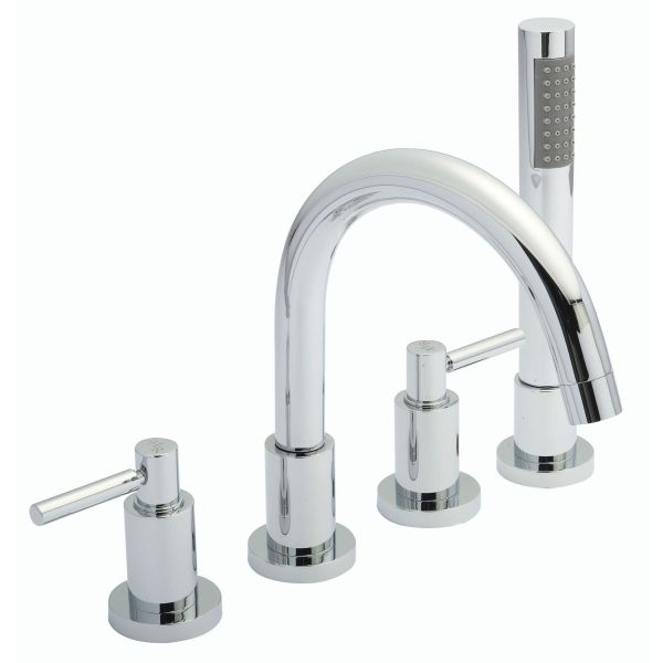 4 Tap Hole Bath Mixer - Hudson Reed TEL334S Chrome, Chrome colour ,image 1