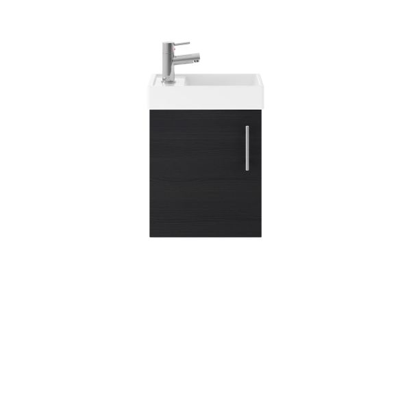 400mm Wall Hung Vanity & Basin - Nuie MIN010 Charcoal Black, Hacienda Black colour ,image 1