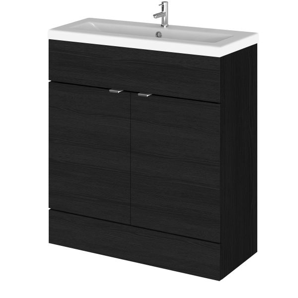 800mm Vanity Unit & Ceramic Basin - Hudson Reed CBI628A Charcoal Black, Hacienda Black colour ,image 1