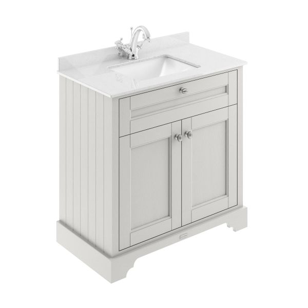 800mm Cabinet & Marble Top (1TH) - Hudson Reed LOF428S Timeless Sand, Cream colour ,image 1