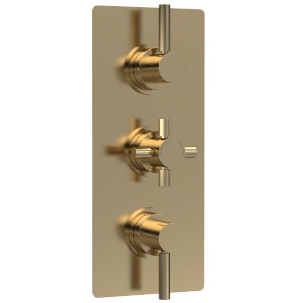 Triple Thermostatic Shower Valve - Hudson Reed A8003 Brass, Brass colour ,image 1