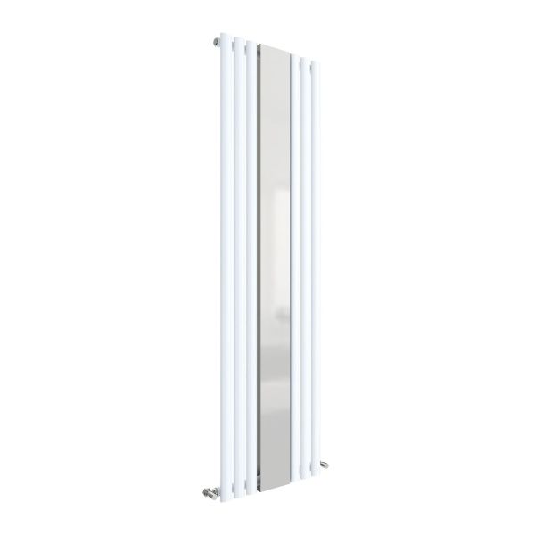 Single Panel Radiator With Mirror 1800 x 499 - Hudson Reed HL330 White High Gloss, White colour ,image 1