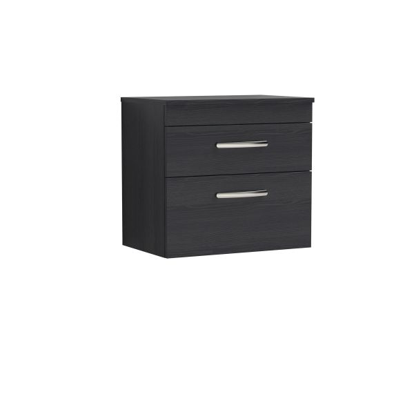 600mm Wall Hung Vanity With Worktop - Nuie ATH047W Charcoal Black, Hacienda Black colour ,image 1