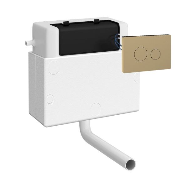 Pneumatic Dual Flush Universal Access Concealed Cistern - Hudson Reed XTY011M03 Brass, Brass colour ,image 1