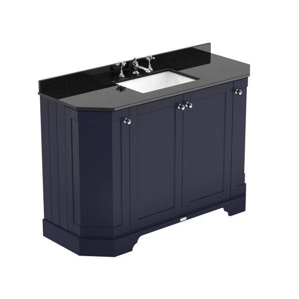 1200mm 4-Door Angled Unit & Marble Top 3TH - Hudson Reed LOF359 Twilight Blue, Blue colour ,image 1