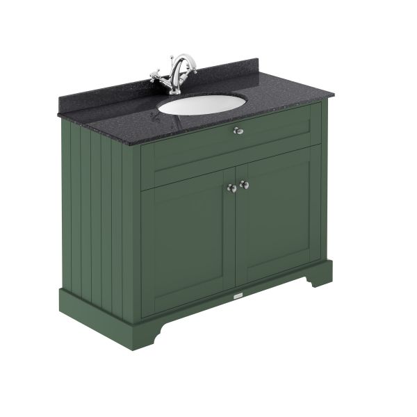 1000mm Cabinet & Marble Top (1TH) - Hudson Reed LOF876 Hunter Green, Green colour ,image 1
