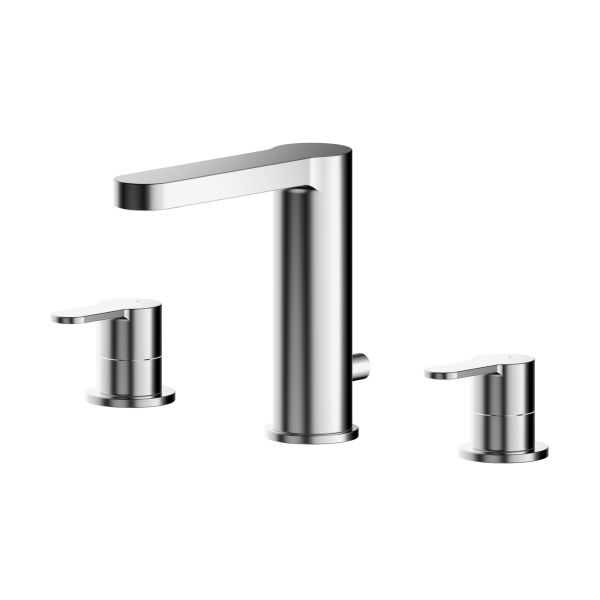 Deck Mounted 3 Tap Hole Basin Mixer With Pop Up Waste - Nuie ARV337 Chrome, Chrome colour ,image 1