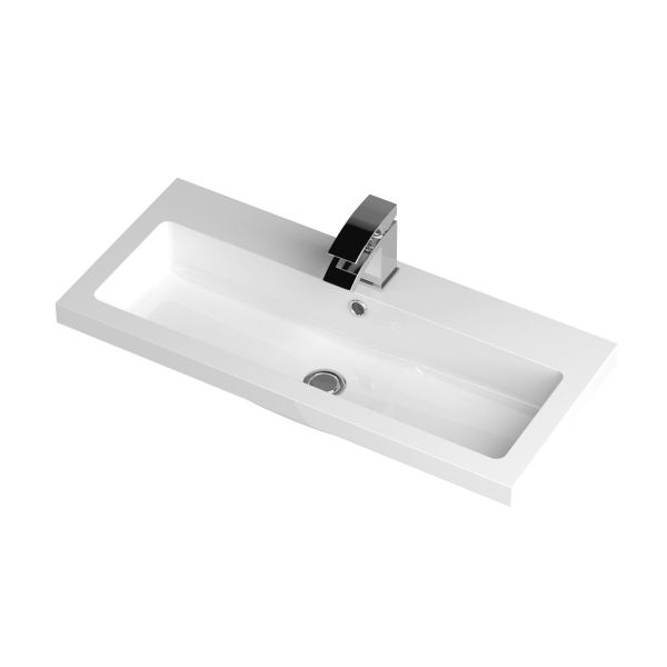 800mm Full Depth Basin - Hudson Reed PMB315 White, White colour ,image 1