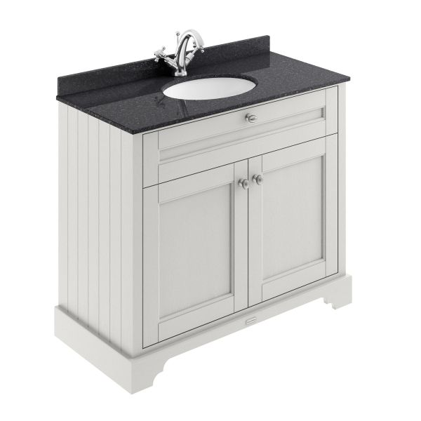 1000mm Cabinet & Marble Top (1TH) - Hudson Reed LOF476 Timeless Sand, Grey colour ,image 1