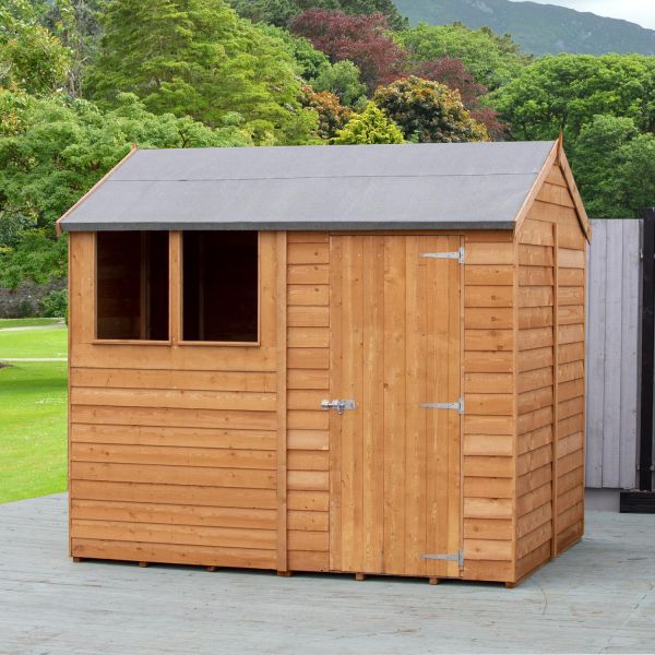 Overlap 8 x 6 Single Door Shed Reverse Apex Amaryllis