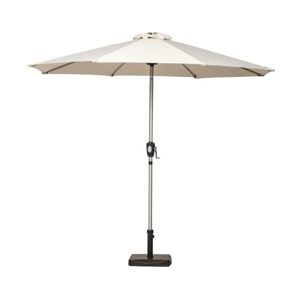 Ivory 2.7M Crank And Tilt Led Strip Parasol (38Mm Pole, 8 Ribs), Neutrals colour ,image 1