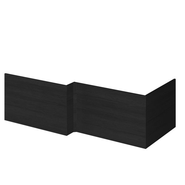 700mm Shower Bath End Panel - Hudson Reed OFF679 Charcoal Black, Black colour ,image 1