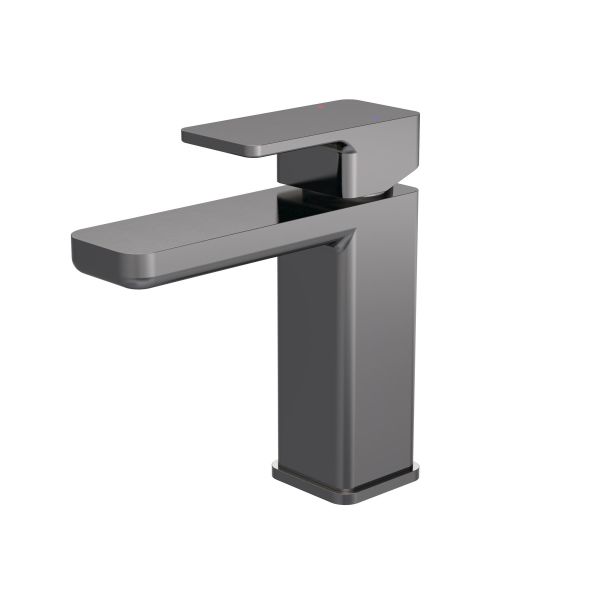 Mono Basin Mixer With Push Button Waste - Nuie WIN705 Black, Black colour ,image 1