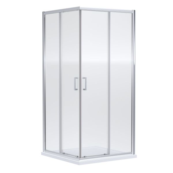 1900 x 800mm Corner Entry - Nuie SMCE80-E6 Chrome, Chrome colour ,image 1